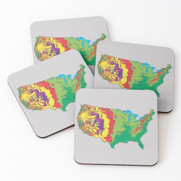 Item preview, USA detailed physical map topographic map of USA with Major Lakes and Rivers designed and sold by mashmosh.
