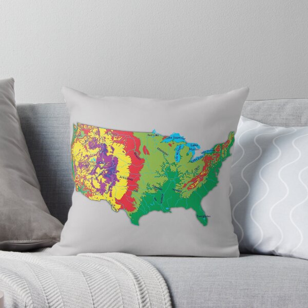 Item preview, USA detailed physical map topographic map of USA with Major Lakes and Rivers designed and sold by mashmosh.