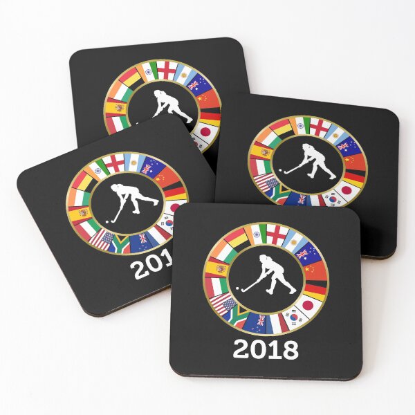 Item preview, Field Hockey Country Flags 2018 with Female Hockey Player designed and sold by phoxydesign.