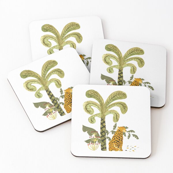 Item preview, Leopard in the rainforest jungle with palm trees designed and sold by Bridgett3602.