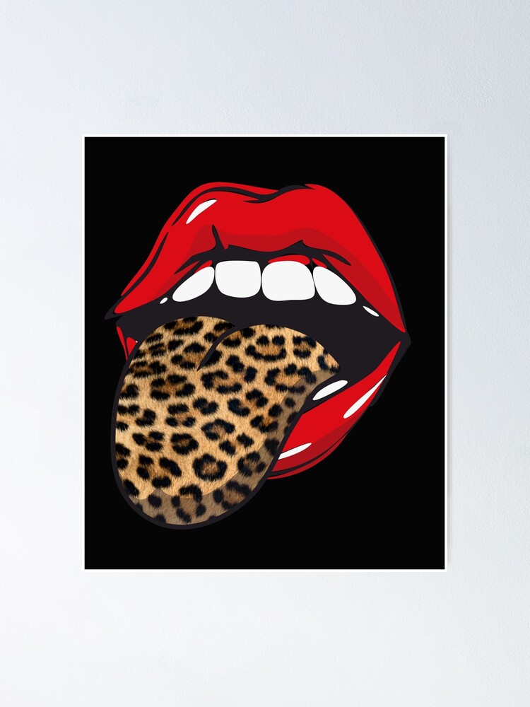 red lips leopard tongue