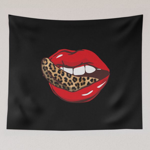 Item preview, Sexy Leopard Tongue Licking Red Lips Funny Gift for Her and For Him designed and sold by alenaz.