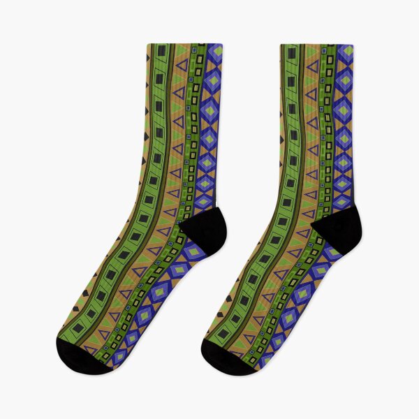 Item preview, Striped tribal ornament, striped textiles, olive , green , blue, national ornament designed and sold by fuzzyfox.