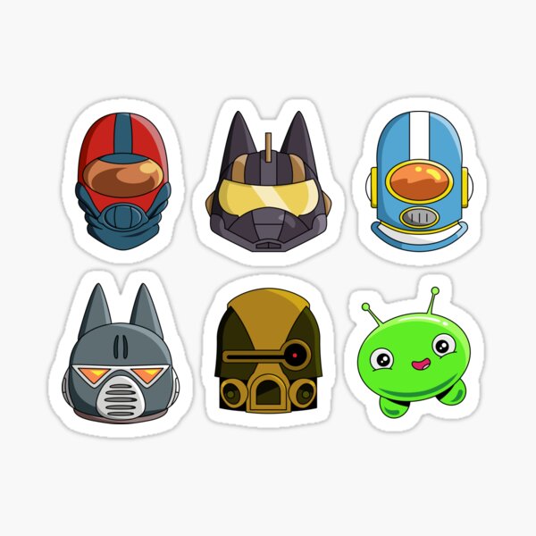 Final Space Crew-Helmets and Mooncake Sticker