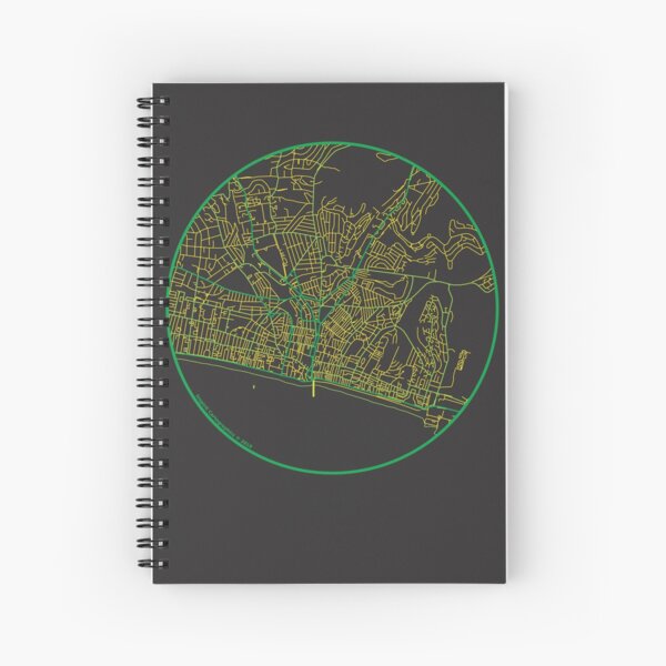 Brighton in Green and Yellow Spiral Notebook