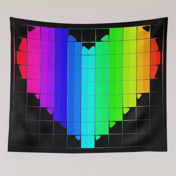 Item preview, Rainbow Mosaic Heart - Colorful Abstract Symbol (Black Background) designed and sold by Dator-Abstracts.