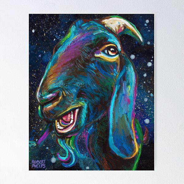 Item preview, Magic Galactic Black Goat  designed and sold by RobertPhelpsArt.