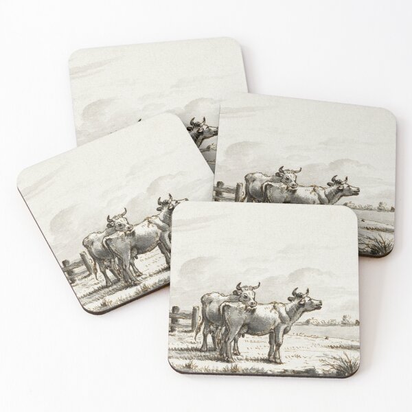 Item preview, Cows in a field illustration designed and sold by Vintage Designs +.