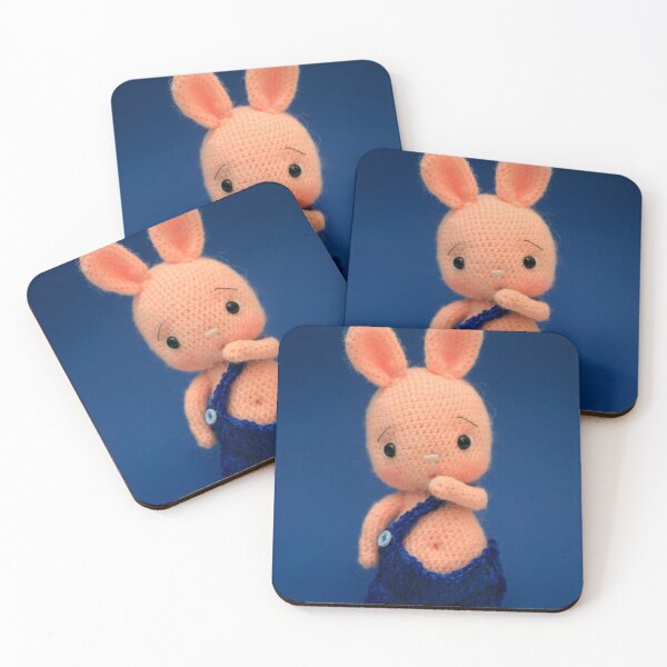Item preview, cute toy hare in blue trousers designed and sold by olena2552.