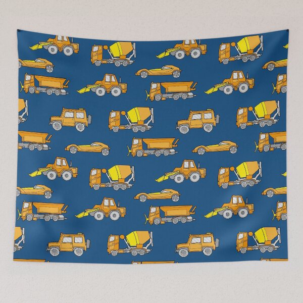 Item preview, Vehicles orange on classic blue designed and sold by kobyakov.