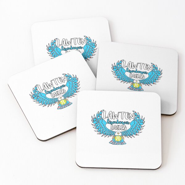 Item preview, Lawton Eisenhower Eagles_ Eagle and Tennis Ball fancy writing (Blue & white) designed and sold by hannaHKyong.