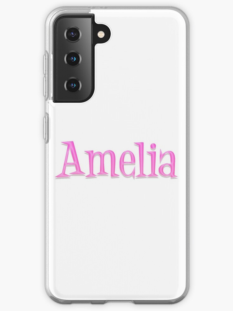 Girl Name Amelia In Pink Panther Cartoon Style Samsung Galaxy Phone Case By Space Bug Redbubble