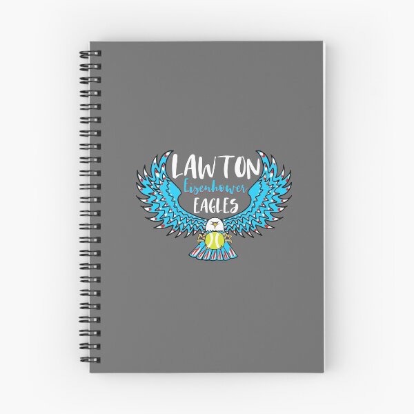 Item preview, Lawton Eisenhower Eagles_ Eagle and Tennis Ball fancy writing (white Blue red) designed and sold by hannaHKyong.