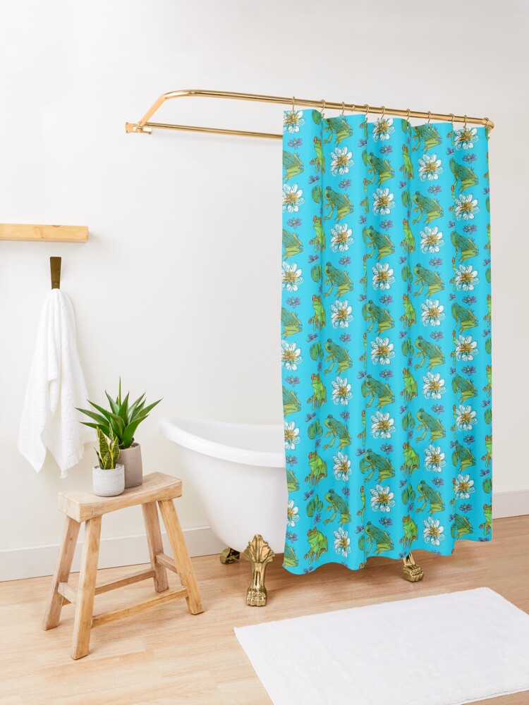 Alternate view of Happy pond Shower Curtain