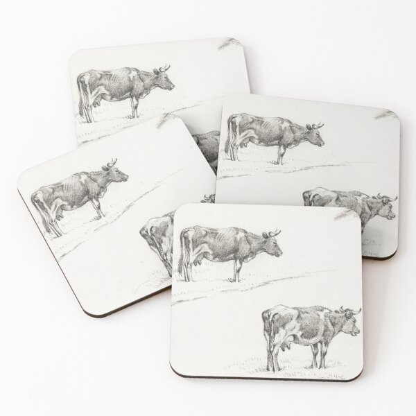 Item preview, Cows in a field illustration designed and sold by Vintage Designs +.