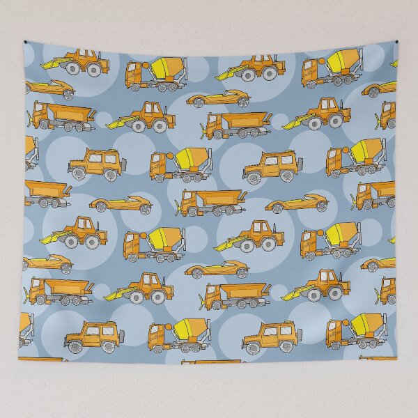 Item preview, Vehicles orange on blue-gray dots designed and sold by kobyakov.