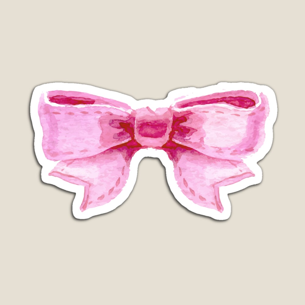 Pink Watercolor Bow Sticker | Sticker