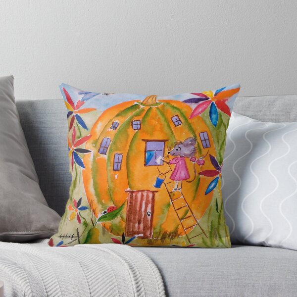 Item preview, Original watercolor painting" Little mouse is cleaning her house" designed and sold by HalynKaART.
