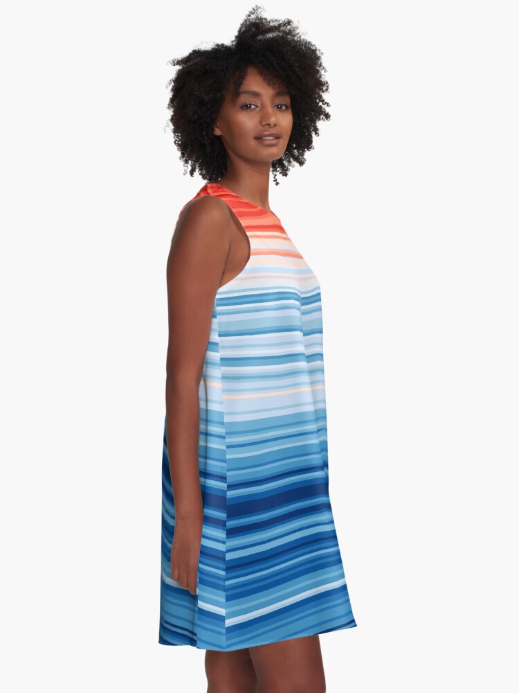 Alternate view of Climate Change Stripes A-Line Dress