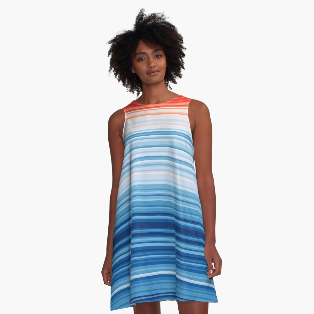 Climate Change Stripes A-Line Dress