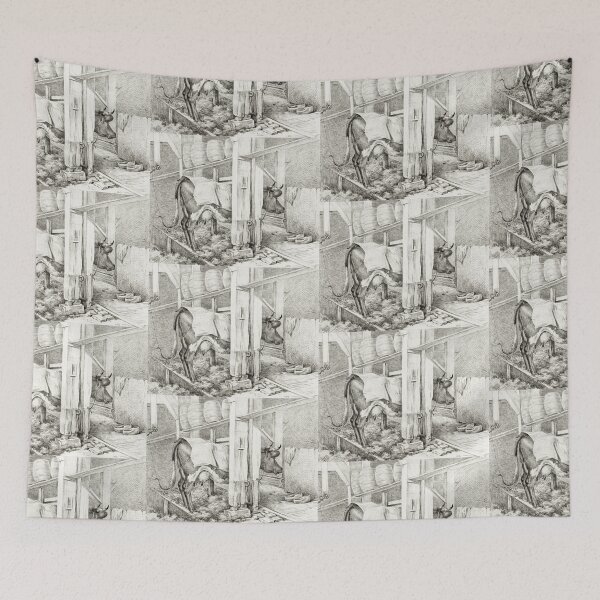 Item preview,  Cow in a sty illustration designed and sold by Vintage Designs +.