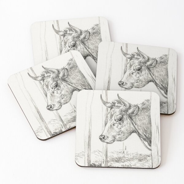 Item preview, Portrait of a cow illustration designed and sold by Vintage Designs +.