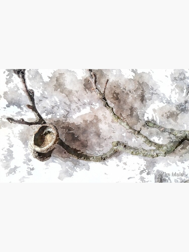 watercolor style Oak twig and acorn cap by lavenderdream