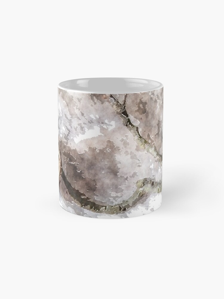 Alternate view of watercolor style Oak twig and acorn cap Mug