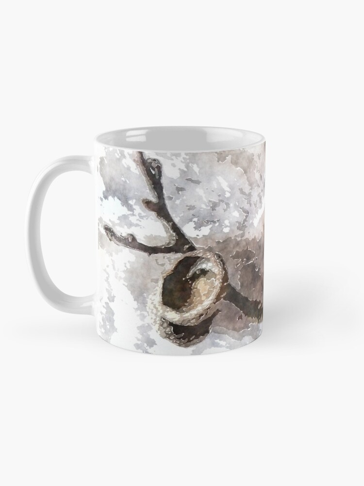 Alternate view of watercolor style Oak twig and acorn cap Mug