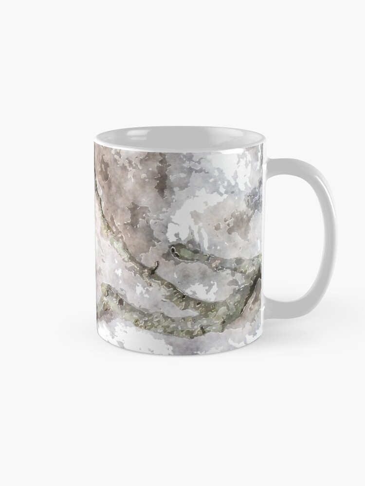 Alternate view of watercolor style Oak twig and acorn cap Mug
