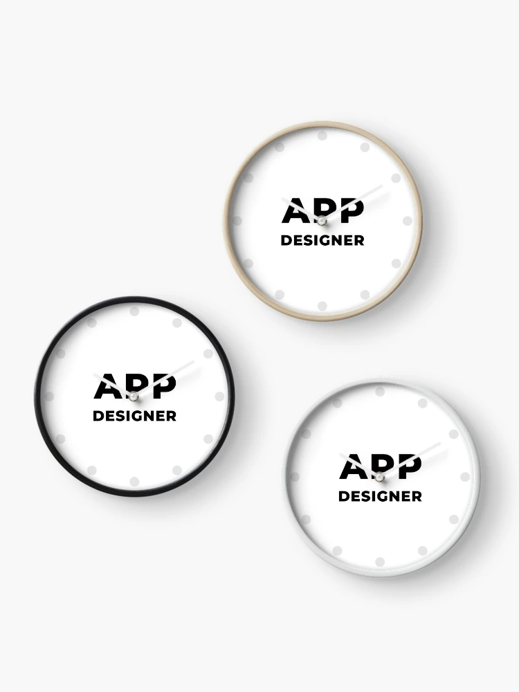 Thumbnail 3 of 4, Clock, App Designer (Inverted) designed and sold by developer-gifts.