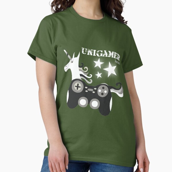 Unicorn Games Controller Black Grey White Classic T-Shirt