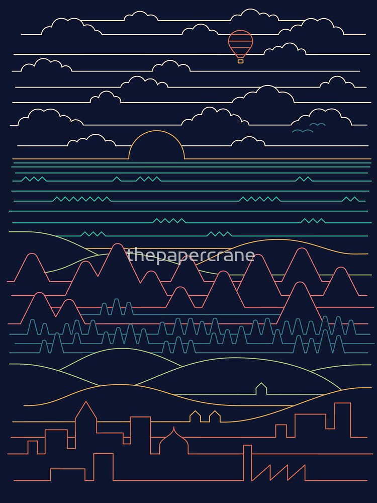 Thumbnail 7 of 7, Classic T-Shirt, Linear Landscape designed and sold by thepapercrane.