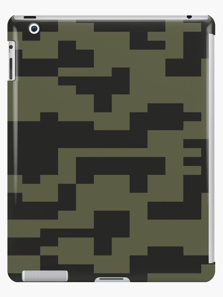 Pixel Camouflage Black And Military Green Ipad Case Skin By Over Look Redbubble