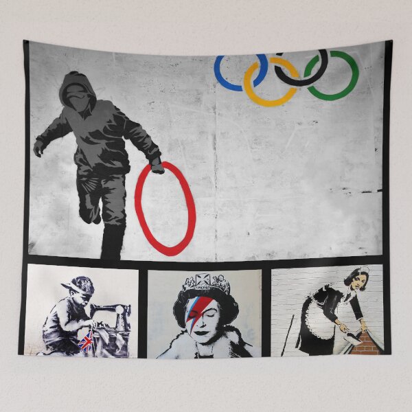 Artikelvorschau, Banksy Merchandise, Banksy Art Montage 02 entworfen und verkauft von So Sorted Design.