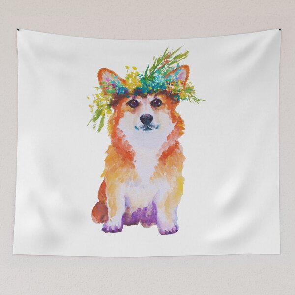 Item preview, Corgi and a wreath designed and sold by AgniArt.