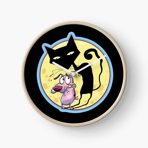 Courage L'ombre Katz du chien lâche Horloge