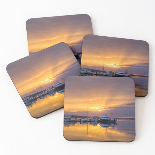 Item preview, Sunrise Over the Marina, St Helens, Tasmania, Australia designed and sold by ChristineJayne.