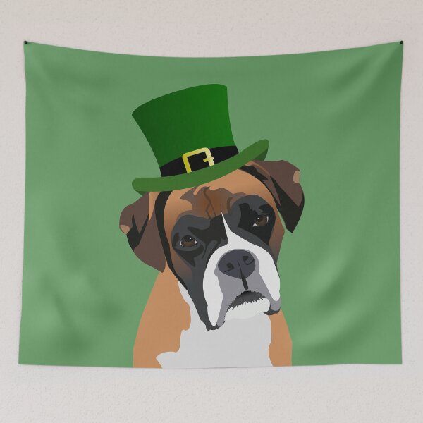 Artikelvorschau, Boxerhund zum St. Patrick's Day entworfen und verkauft von KCPetPortraits.