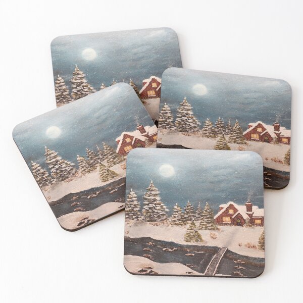 Item preview, Snowy Night at Home in the Forest designed and sold by LivingArtBrenda.