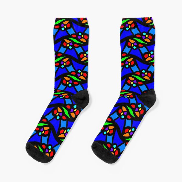 Gothic windows pop color Socks