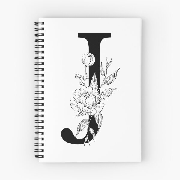 Aperçu de l'œuvre Monogramme botanique J. Dessin détaillé d'une pivoine créée et vendue par epine.