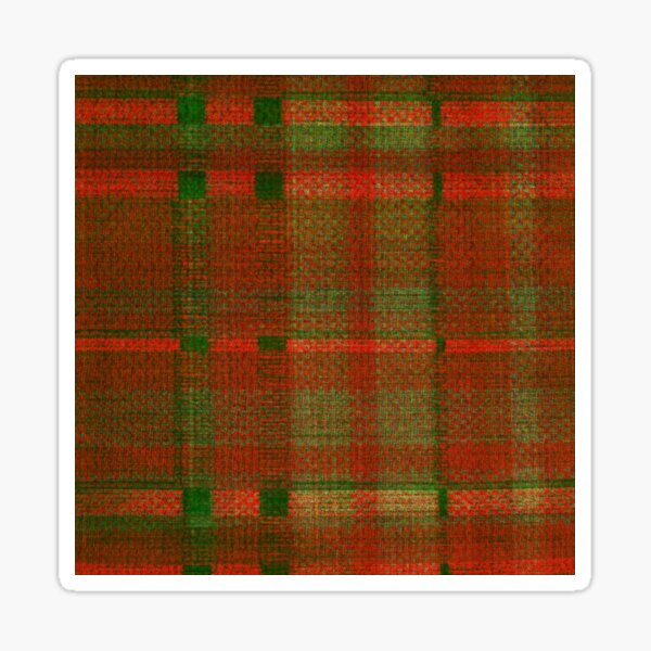 Plaid pattern orange and green Sticker