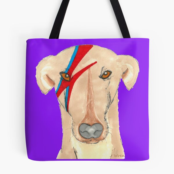Item preview, Ziggy Stardog Purple - Greyhound Ziggy with a purple background designed and sold by JaneWrenArt.