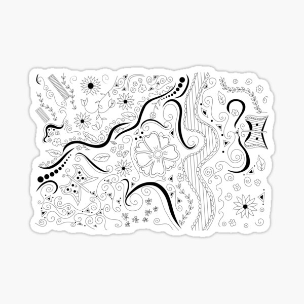 Swirly Floral Dream Sticker