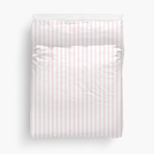 Light Millennial Pink Pastel Color Mattress Ticking Stripes Duvet Cover