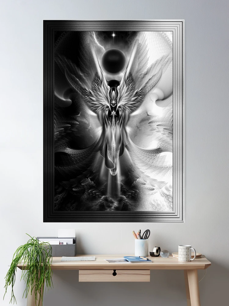 Arsencia The Other Side Of Midnight Fractal Art Portrait - Beauty Of Light, Beauty Of Night 2 Arsencia The Other Side Of Midnight Fractal Design Fantasy Art Composition by Xzendor7 Wall Decor Poster Art Print