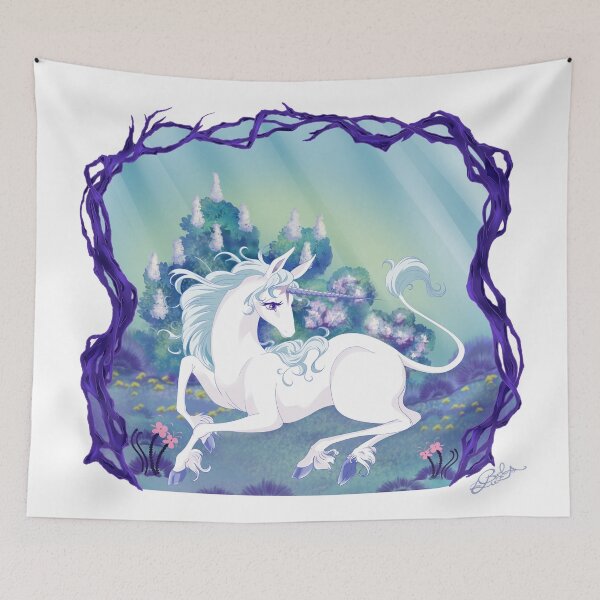 Item preview, Unicorn lying in framed wood designed and sold by LizabelaArt.