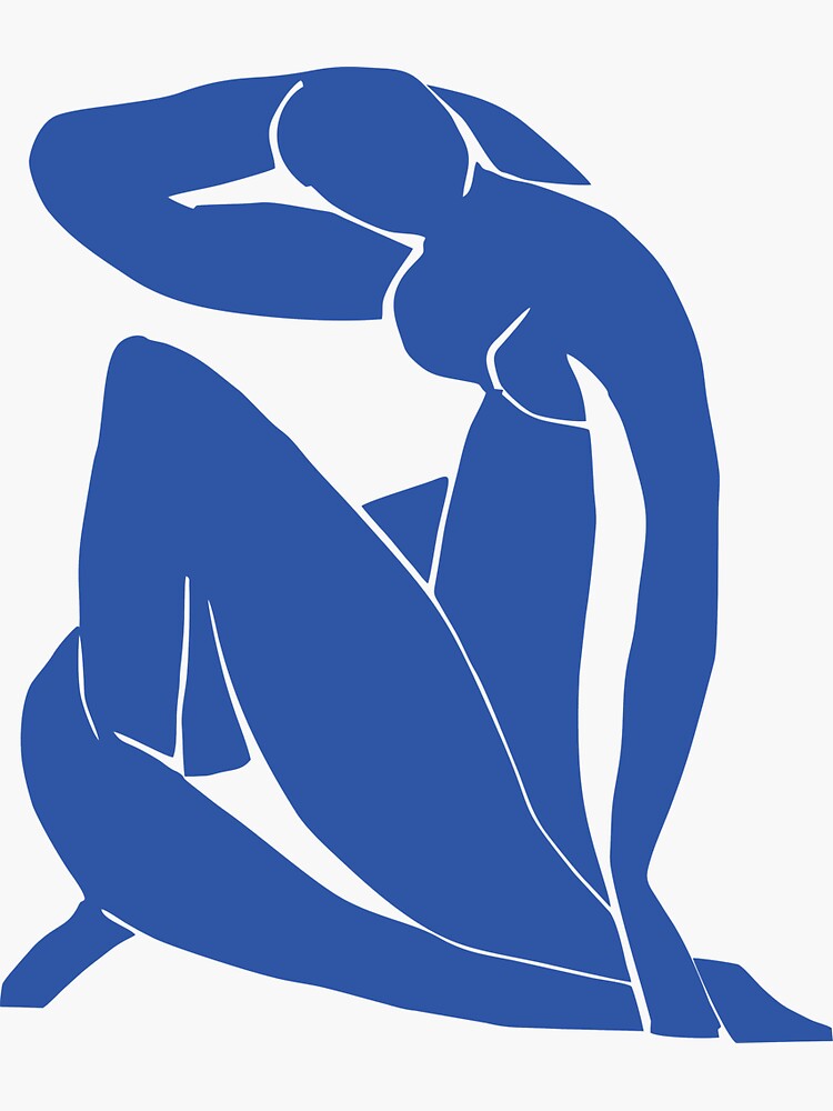 Thumbnail 3 of 3, Sticker, Henri Matisse - Blue Nude designed and sold by MaikeArts.