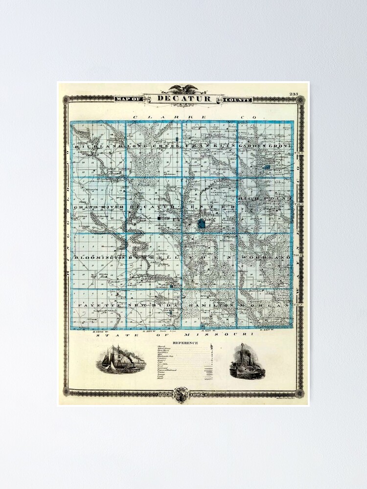 "Map of Decatur County in Indiana" Poster by Culturio Redbubble